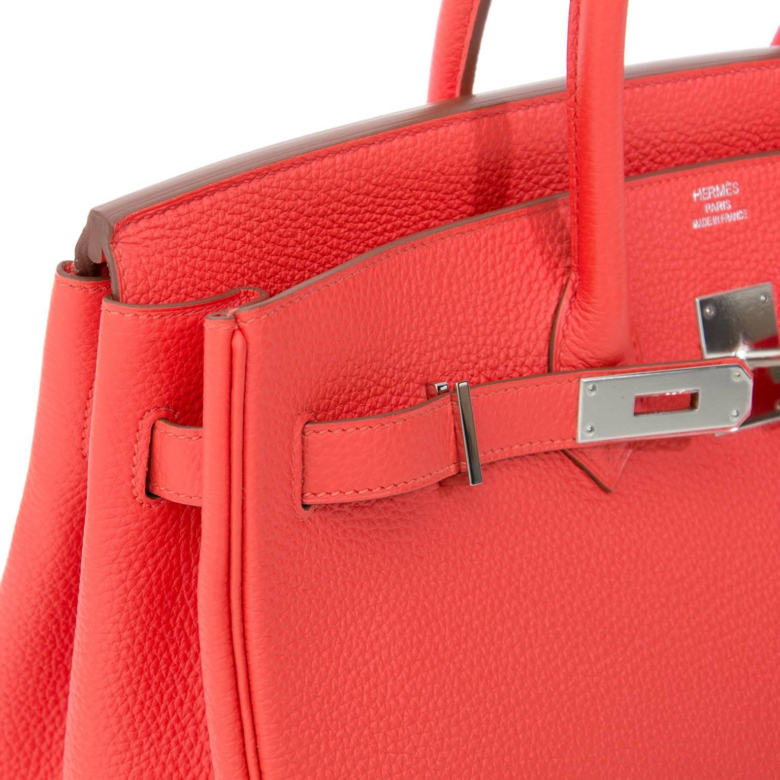 BRAND NEW Hermès Birkin Bag Togo Capucine PHW 35cm  (Rot)