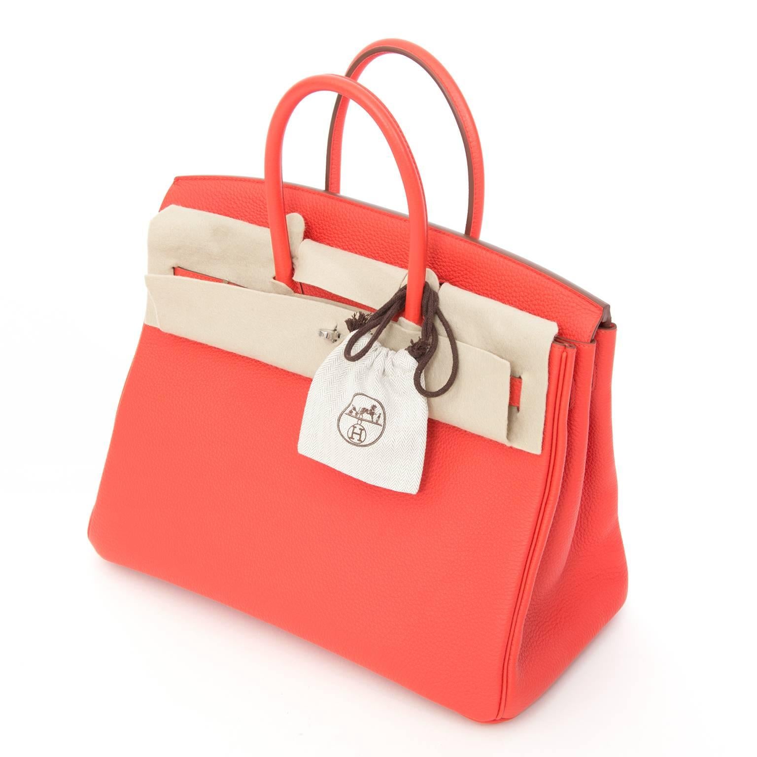 BRAND NEW Hermès Birkin Bag Togo Capucine PHW 35cm  3