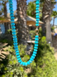 Genuine Arizona Sleeping Beauty Turquoise Diamond Beaded Necklace