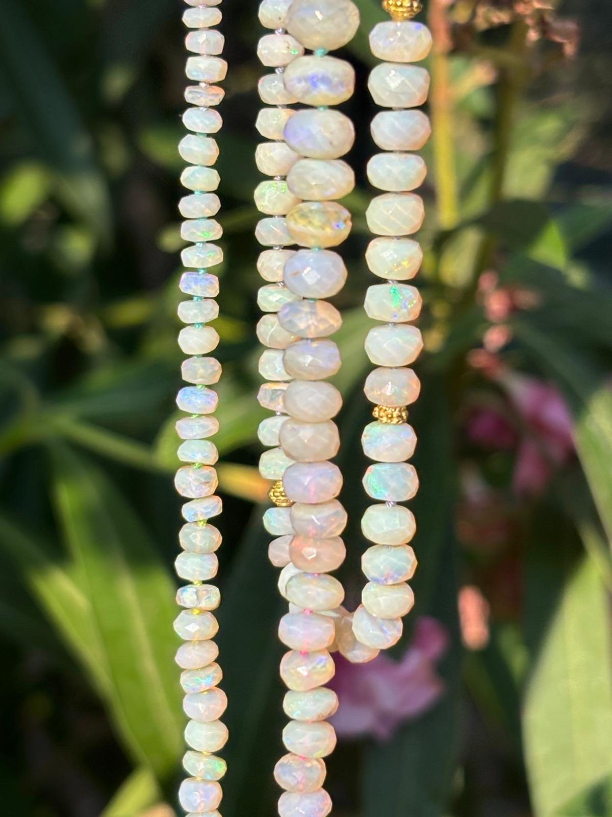 Collar de diamantes de oro de 14 quilates con ópalo australiano auténtico de Coober Pedy en venta 7