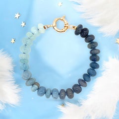 Sleeping Beauty Armband aus 14 Karat Gelbgold mit Türkis und Lapislazuli