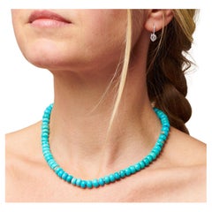 Collier véritable Arizona Sleeping Beauty perlé de turquoises et de diamants