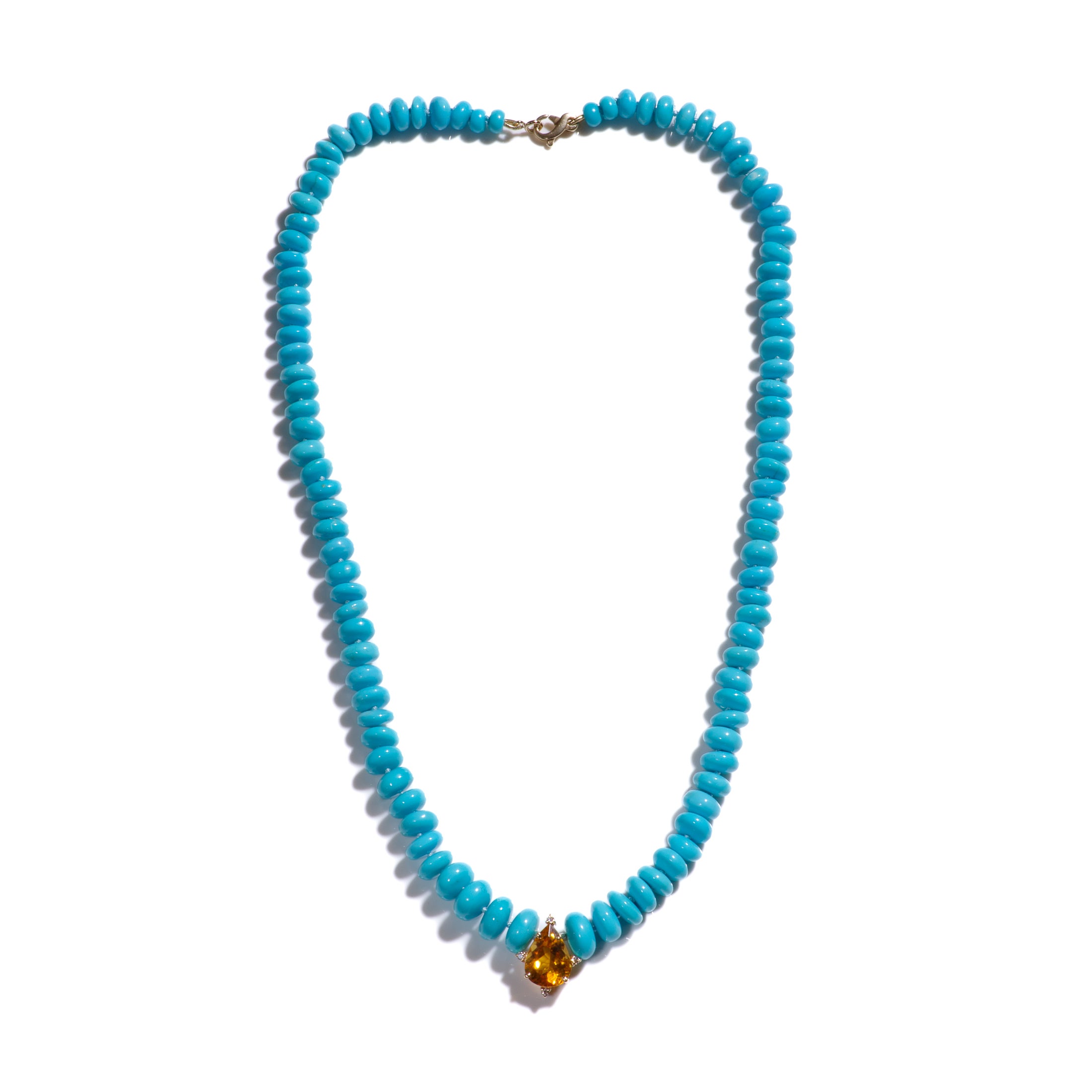 Halskette, echte schlafende Schönheit, Türkis-Diamant-Halskette im Angebot