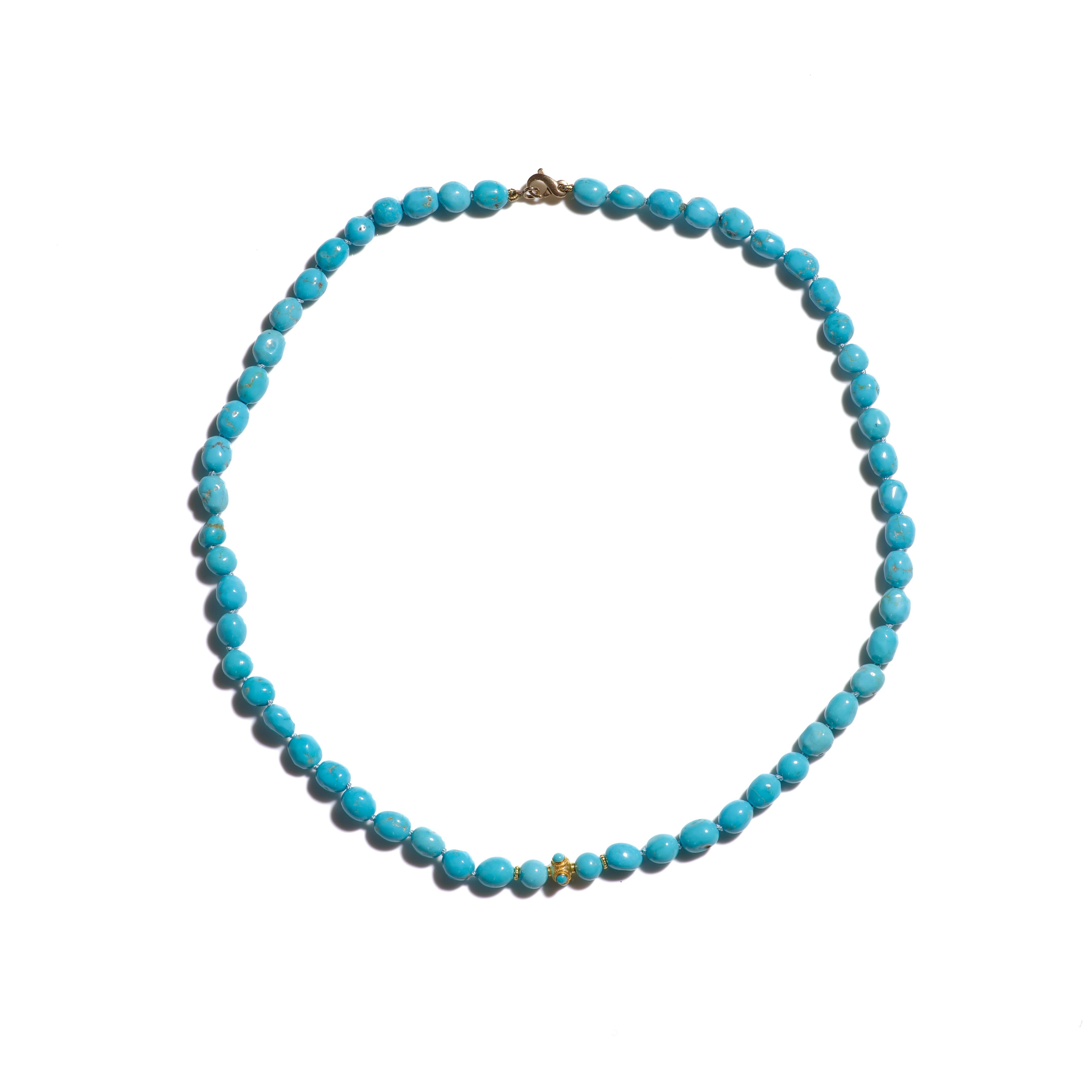 Echte Dornröschen Türkis Diamanten Weißgold Halskette (Moderne) im Angebot
