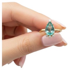 Genuine Zambian Emerald 18K Yellow Gold Cocktail Ring
