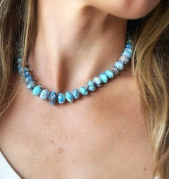 Genuine Golden Hills Lavender Turquoise Yellow Gold Necklace