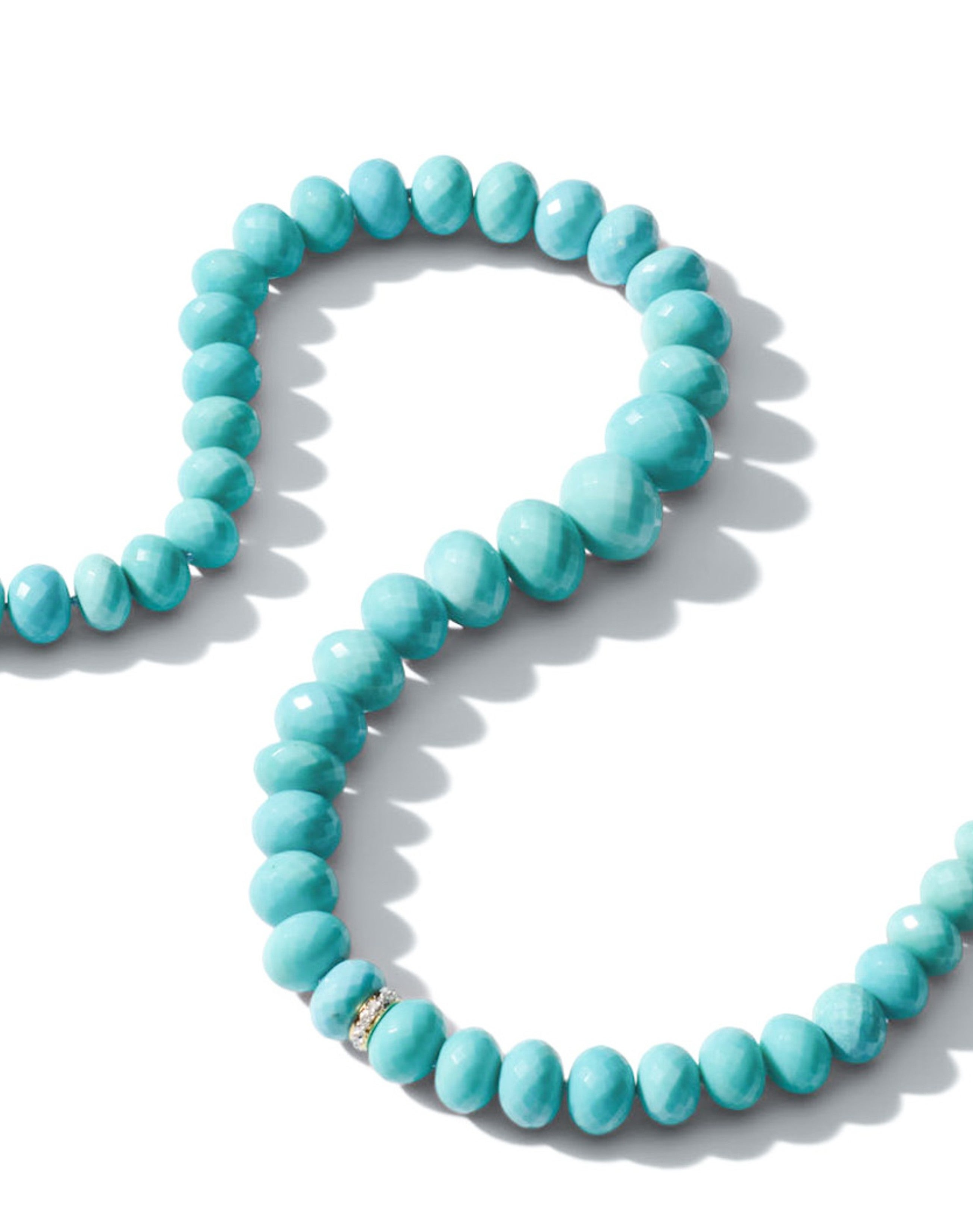 Persian Sleeping Beauty Turquoise 18K Yellow Gold Diamond Necklace For Sale
