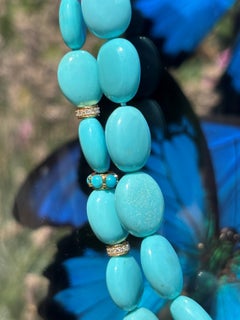 Layered Sleeping Beauty Turquoise & Diamonds Necklace