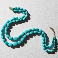 Layered Sleeping Beauty Turquoise & Diamonds Necklace
