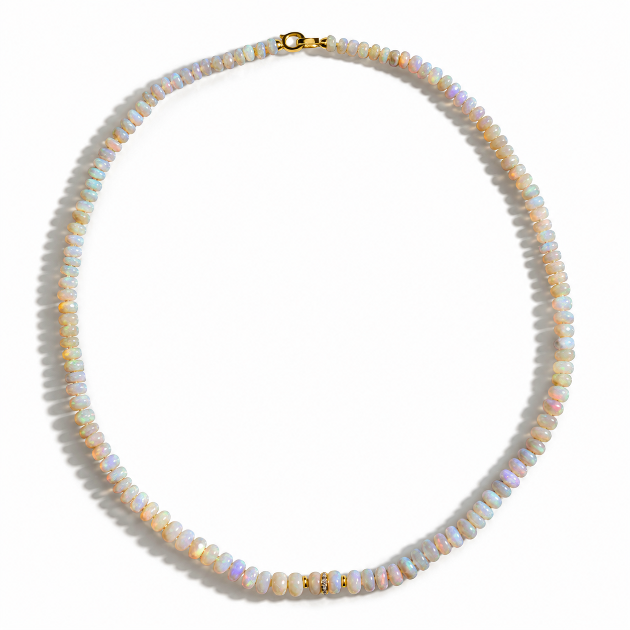 Australian Opal Diamond Necklace For Sale
