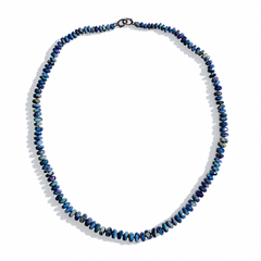 Australian Lightning Ridge Black Opal 18K White Gold Necklace