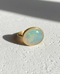 Giant Opal 18K Yellow Gold Stackable Cocktail Ring