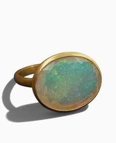 Giant Opal 18K Yellow Gold Stackable Cocktail Ring