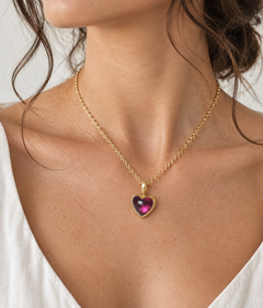 Giant Tourmaline 18K Gold Heart Pendant