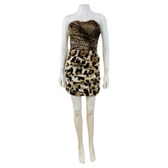 Vintage 2000s Animal Leopard Cheetah Print Dolce & Gabbana Seidenminikleid