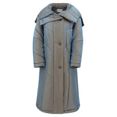 Issey Miyake Fall 1993 Runway Oversized Iridescent Quilted Cocoon Coat with Hood