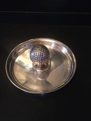 Hermes Paris Silver Plate Accessories tray with Removable Golf Ball Detail