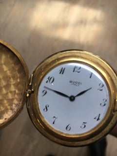 Gucci Italy Vintage Walking Stick or Cane with Brass Gucci Watch