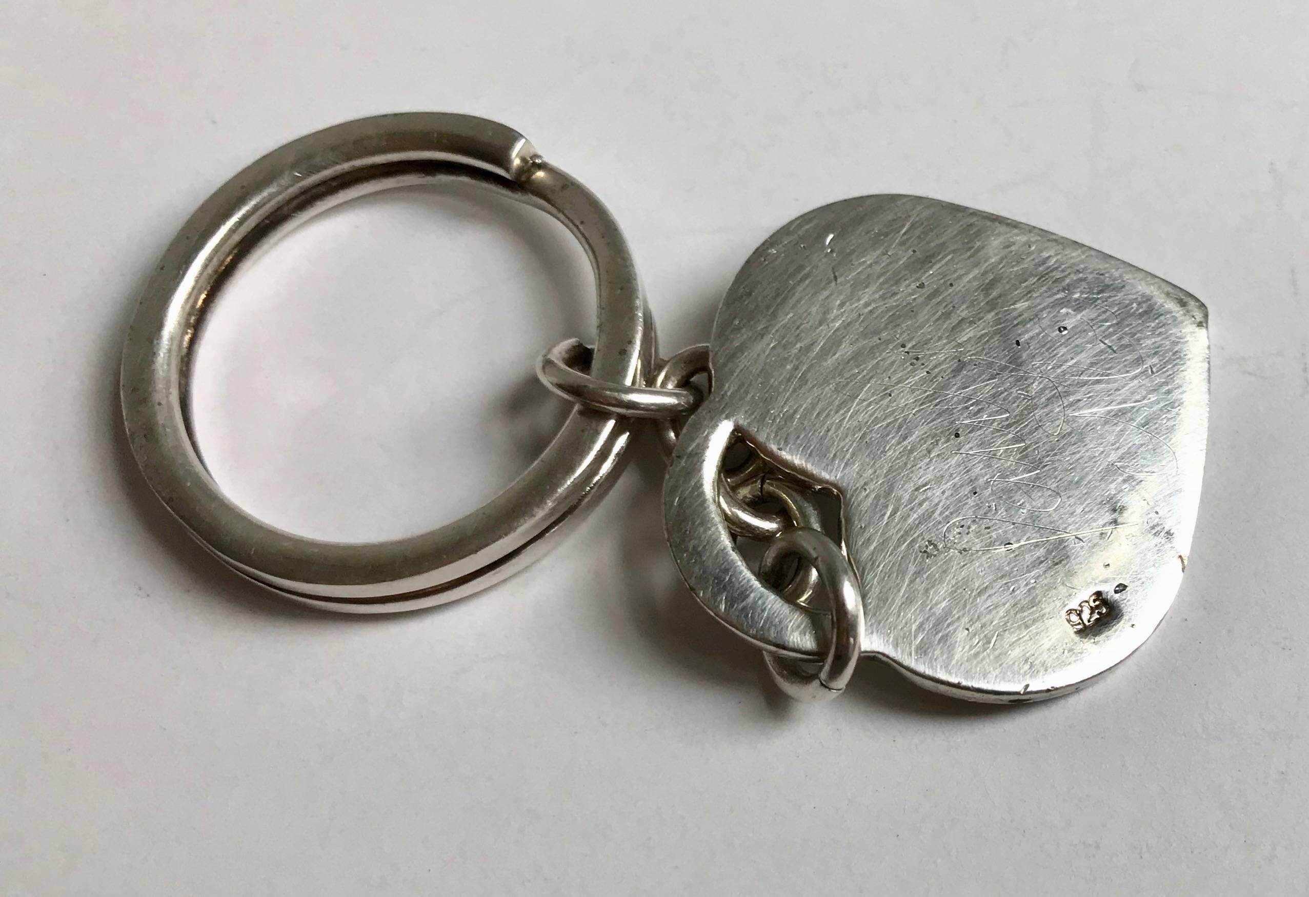 A lovely sterling silver key chain -  Marked 925