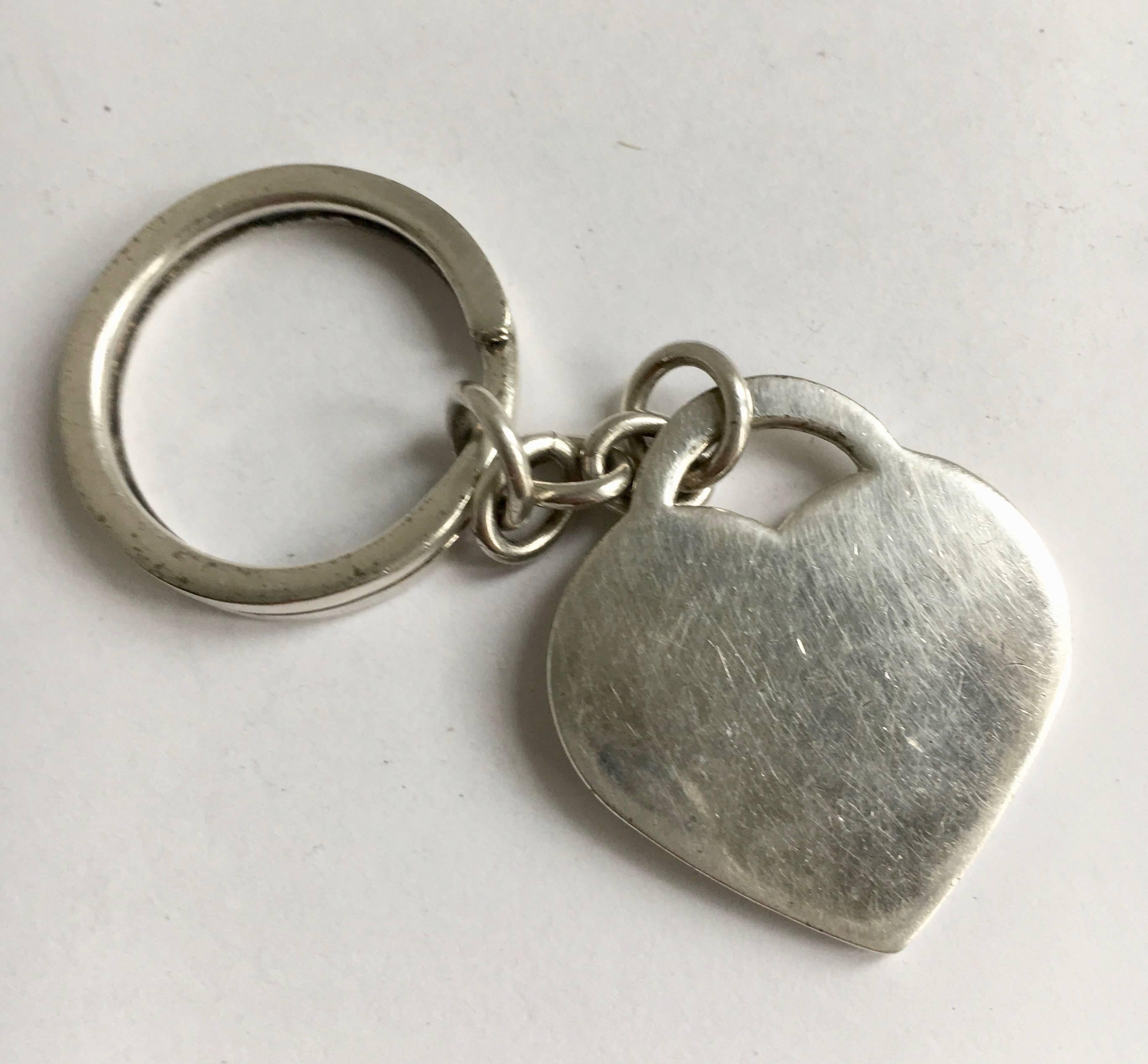 Sterling Silver Heart Keychain  In Good Condition For Sale In Los Angeles, CA