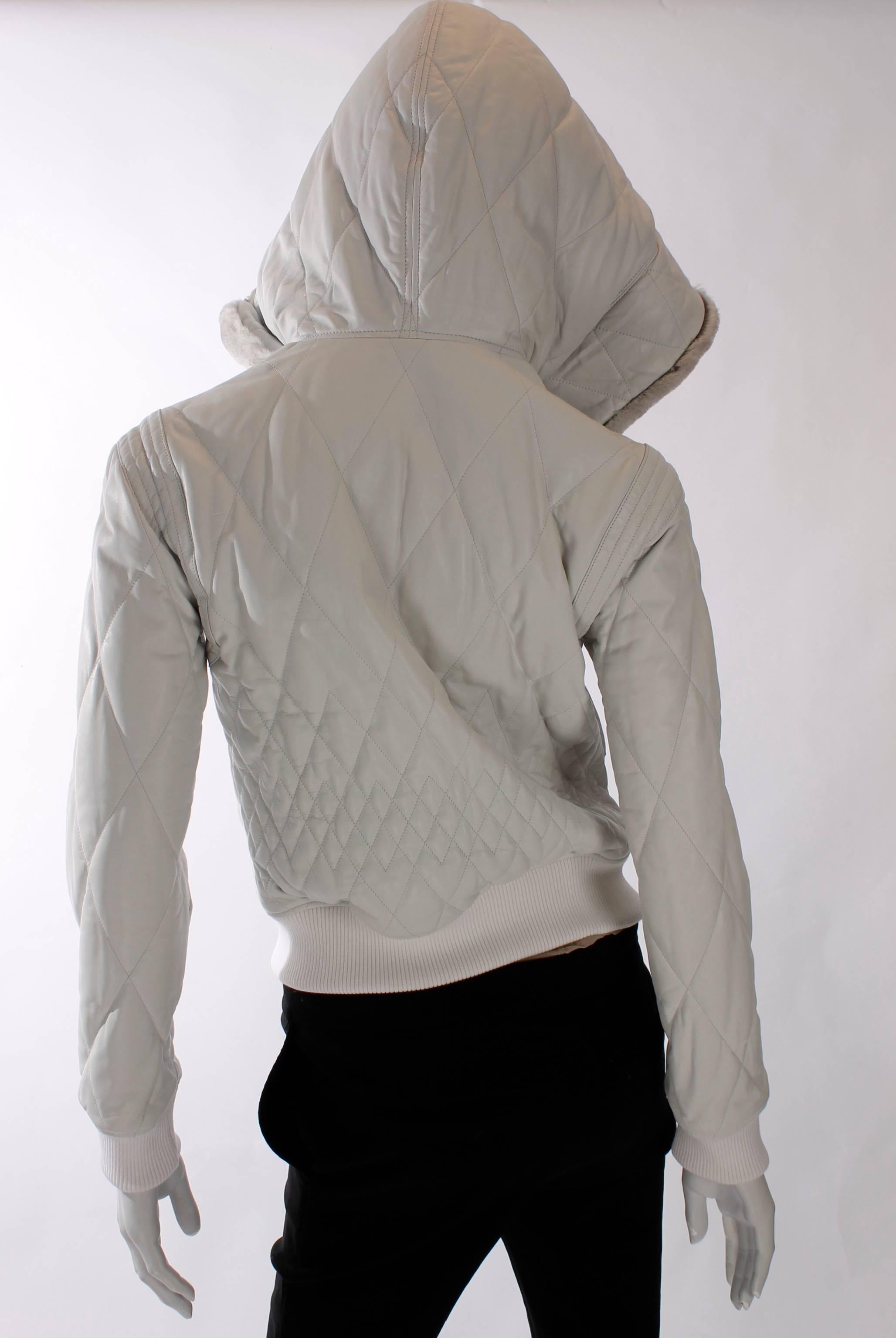 chanel white winter jacket