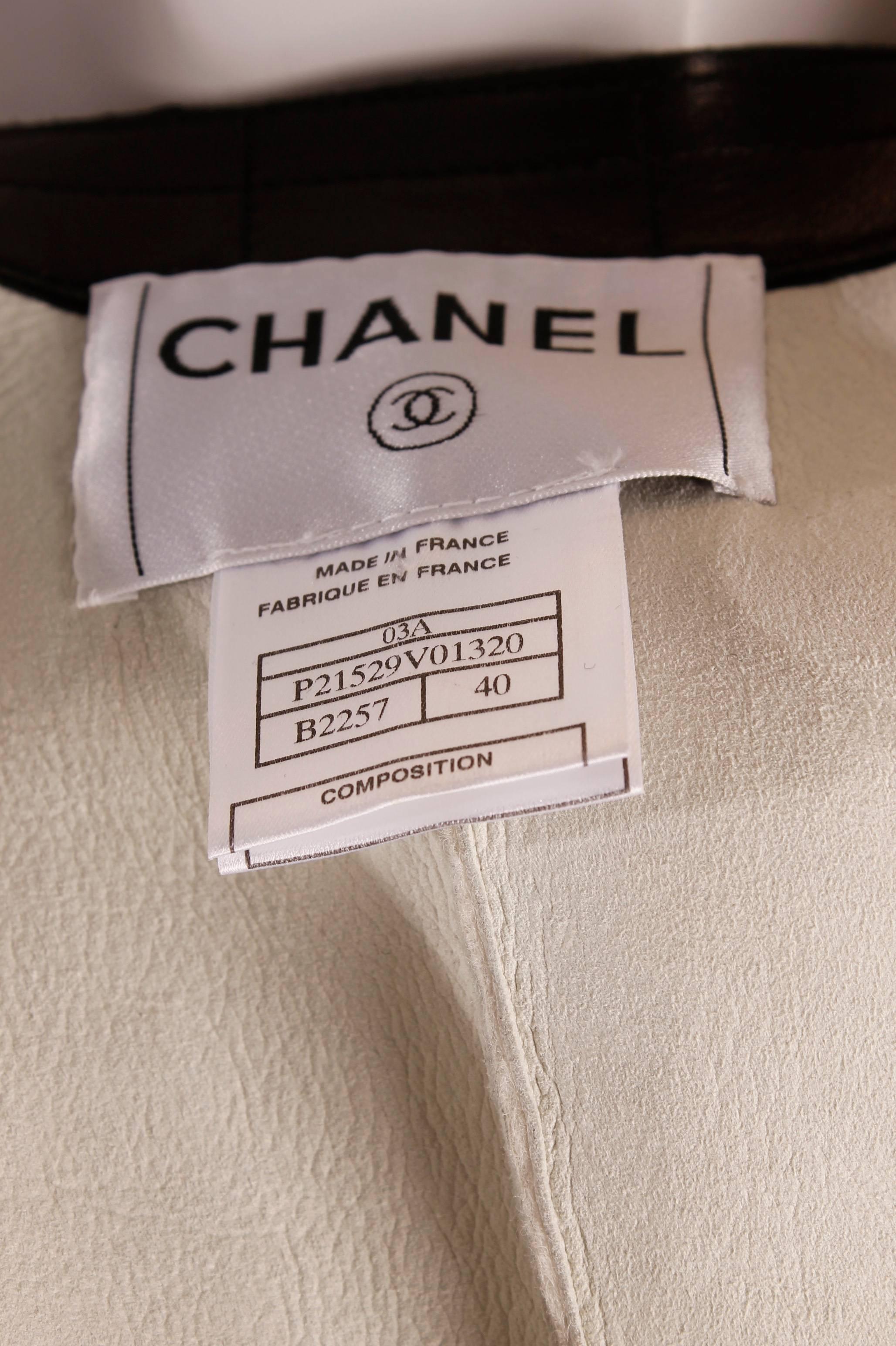 Women's Chanel leather jacket - black & white Runway