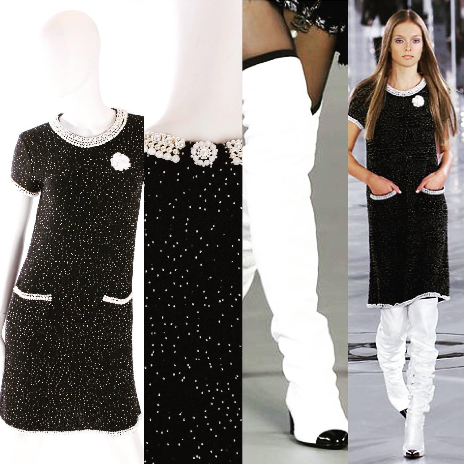 Chanel Dress black/pearls Runway ReadytoWear For Sale at 1stdibs