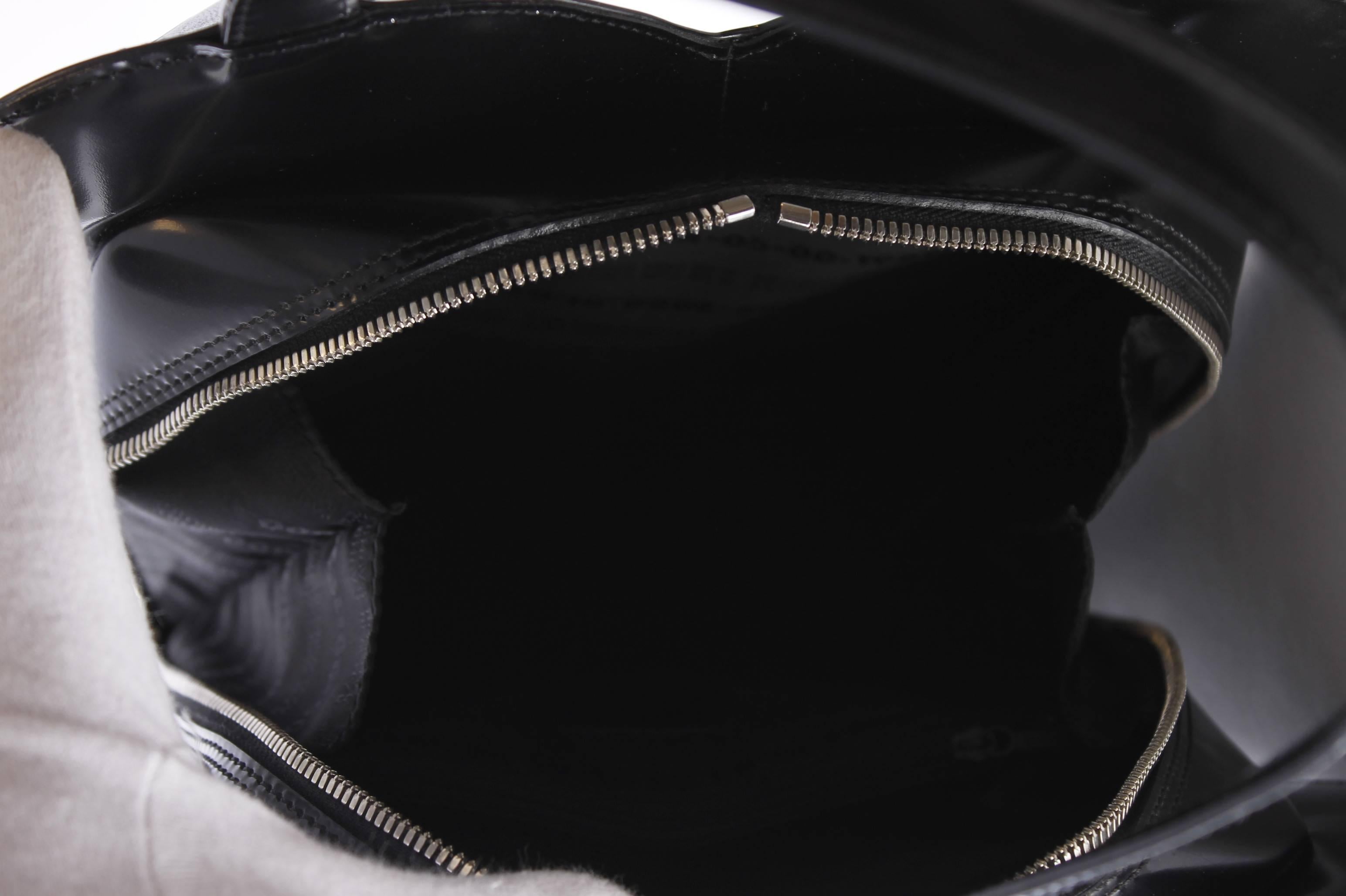 Women's Jean Paul Gaultier Bustier Backpack - shiny black leather 1998