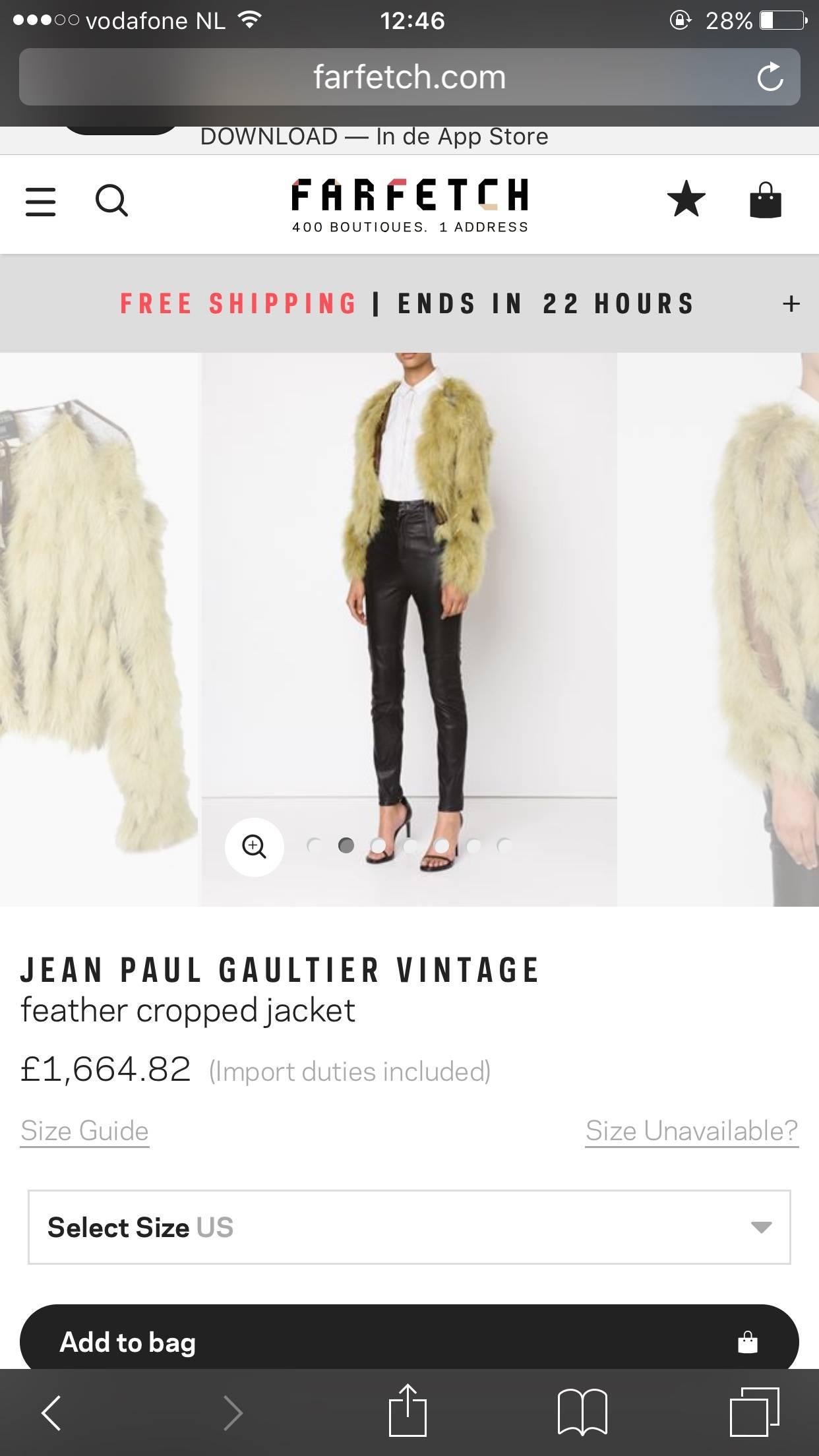Jean Paul Gaultier Ostrich Feather Fur Coat - lime green In Excellent Condition For Sale In Baarn, NL