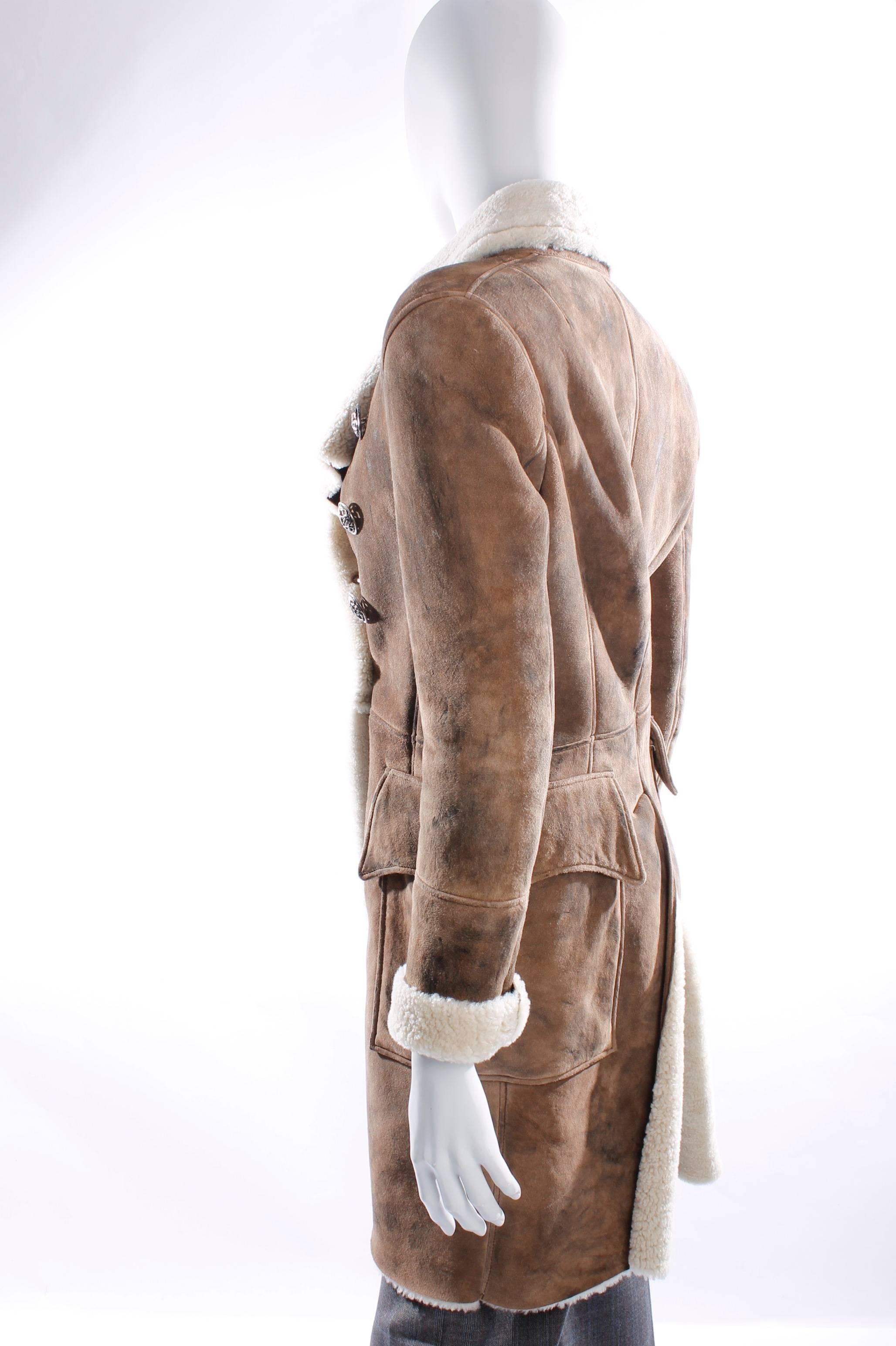Balmain Coat - dark brown lambskin leather In Excellent Condition In Baarn, NL