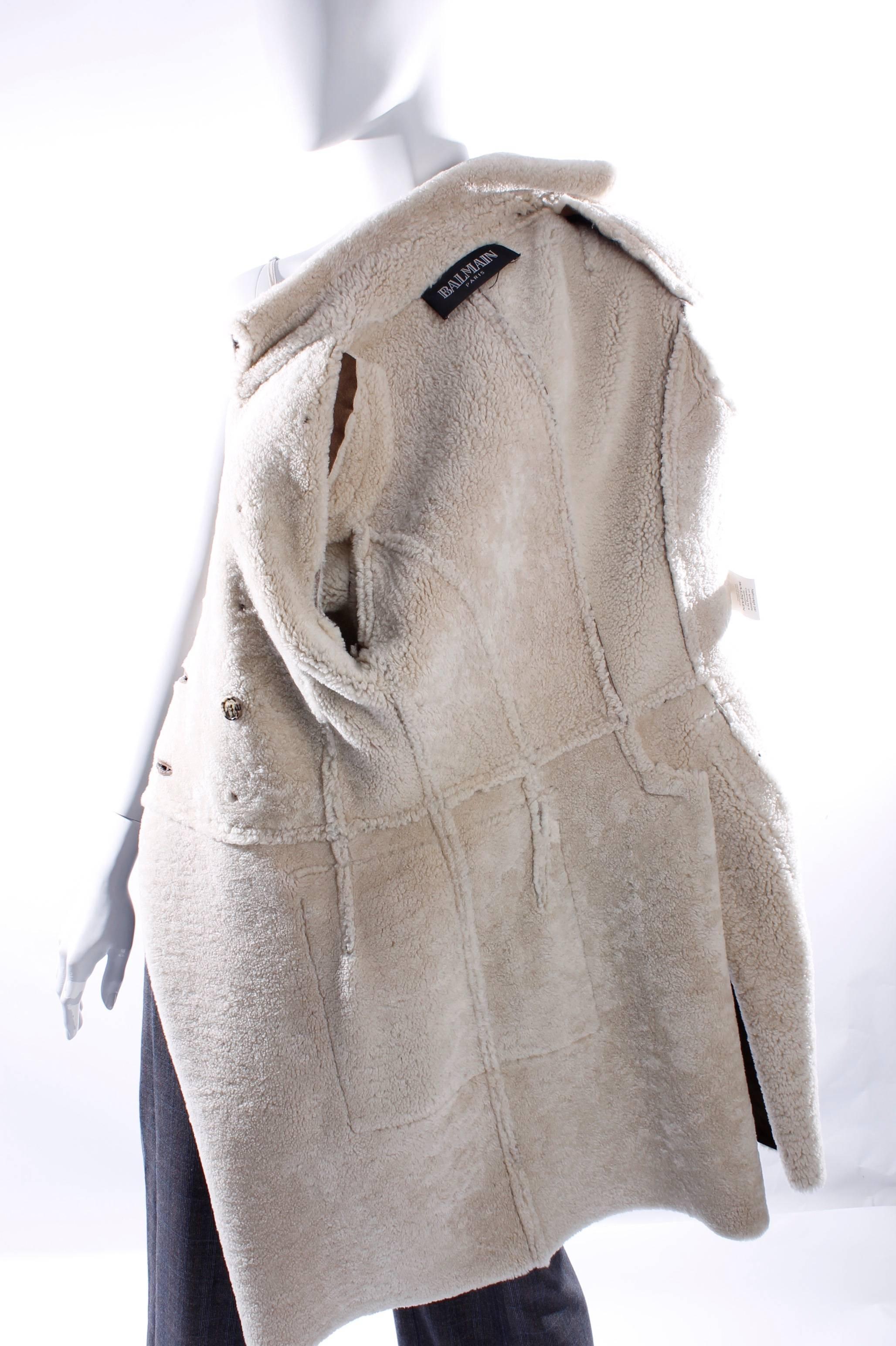 Women's or Men's Balmain Coat - dark brown lambskin leather