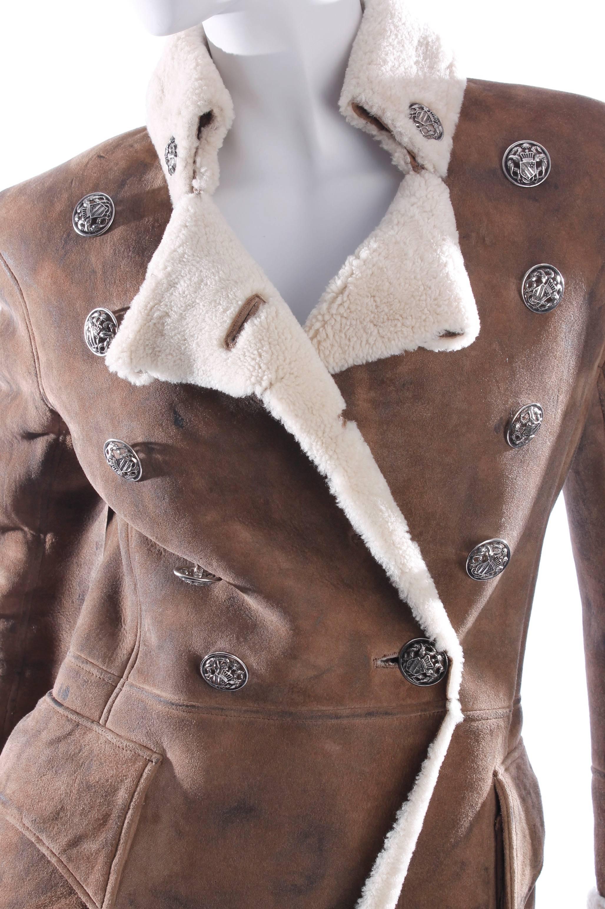 Balmain Coat - dark brown lambskin leather 2