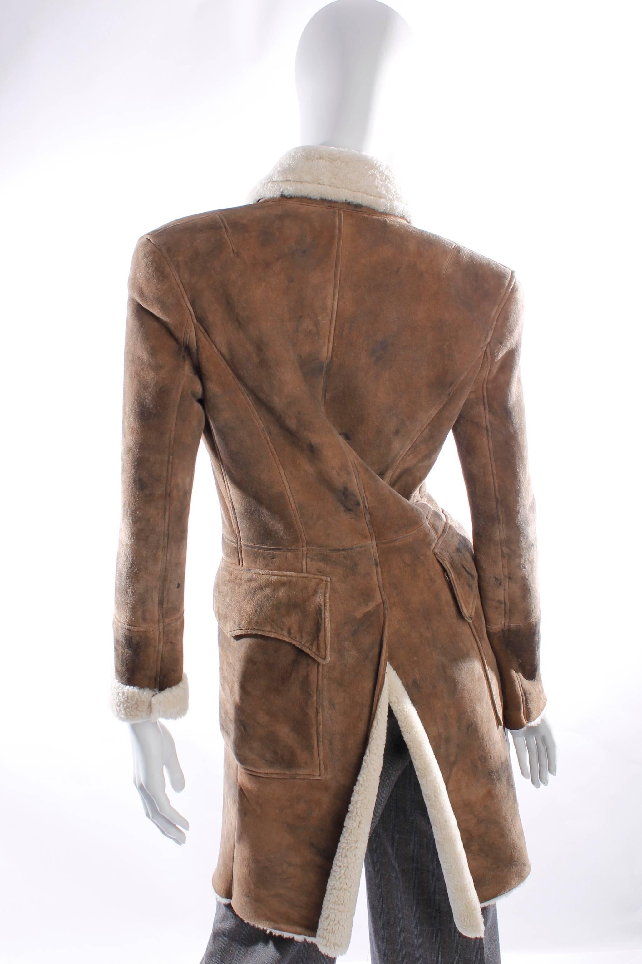 Balmain Coat - dark brown lambskin leather 3