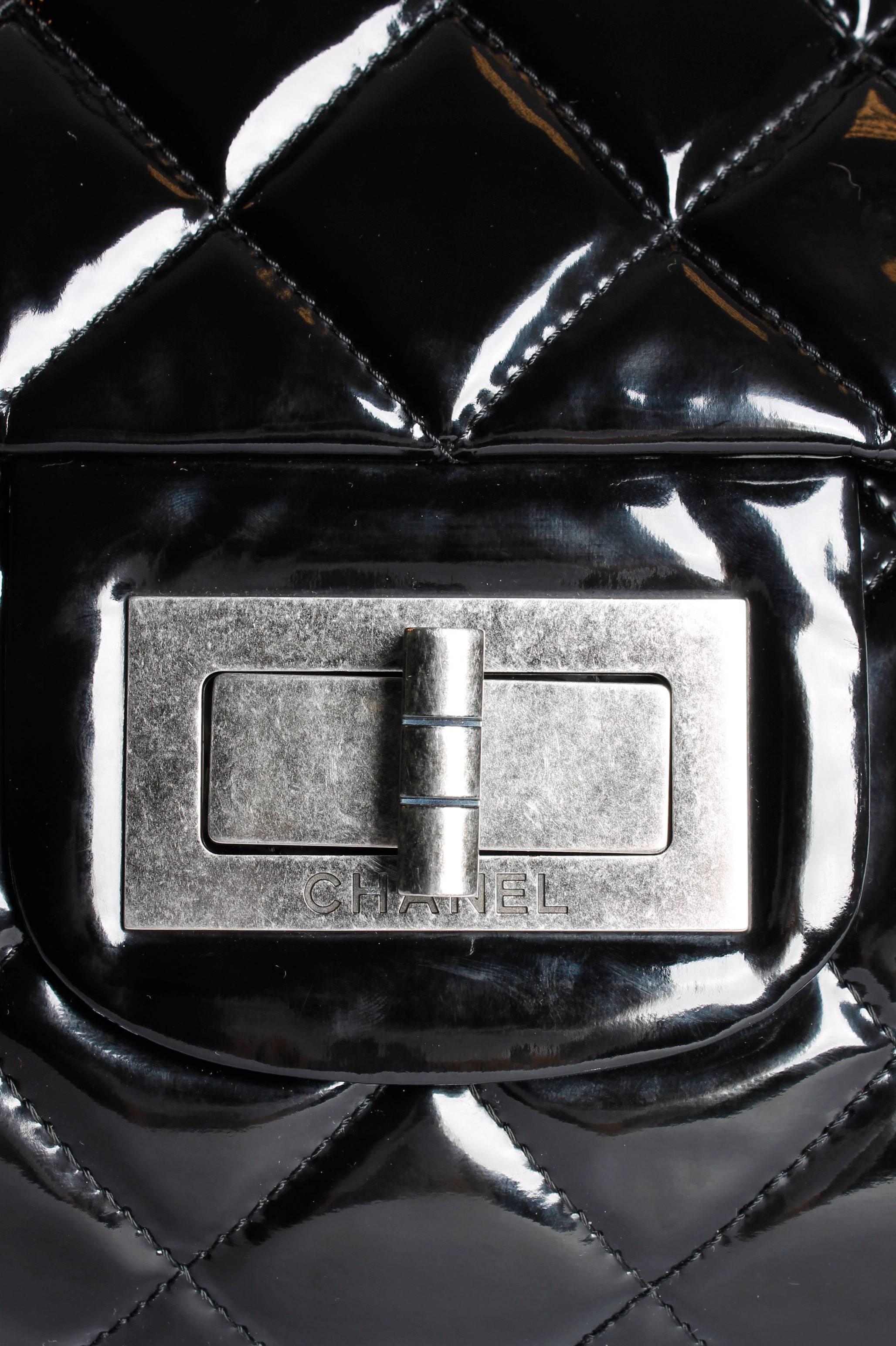 Black Chanel XXL Reissue Flap Bag - black patent leather