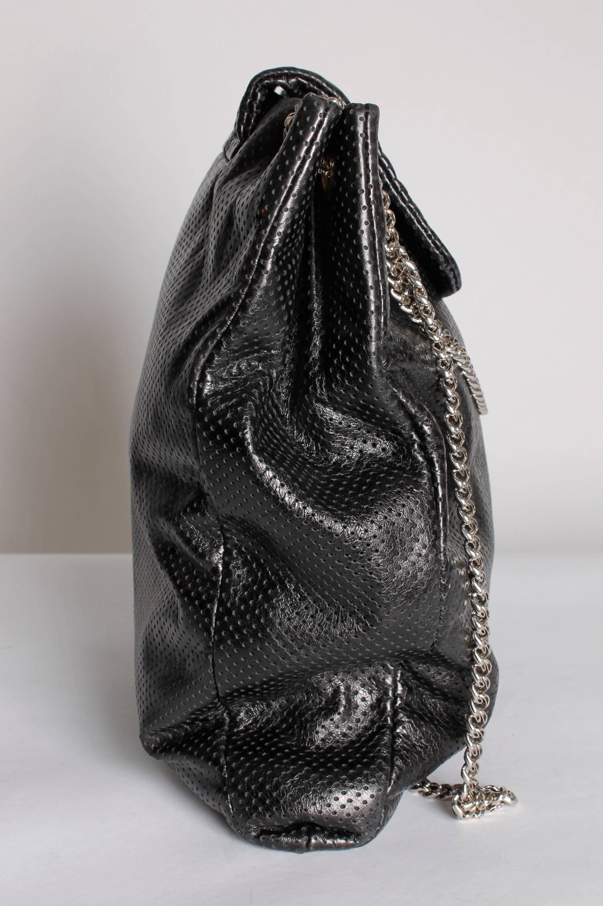 Chanel Reissue Perforated Leather Drill Large Tote Bag - black In Excellent Condition In Baarn, NL