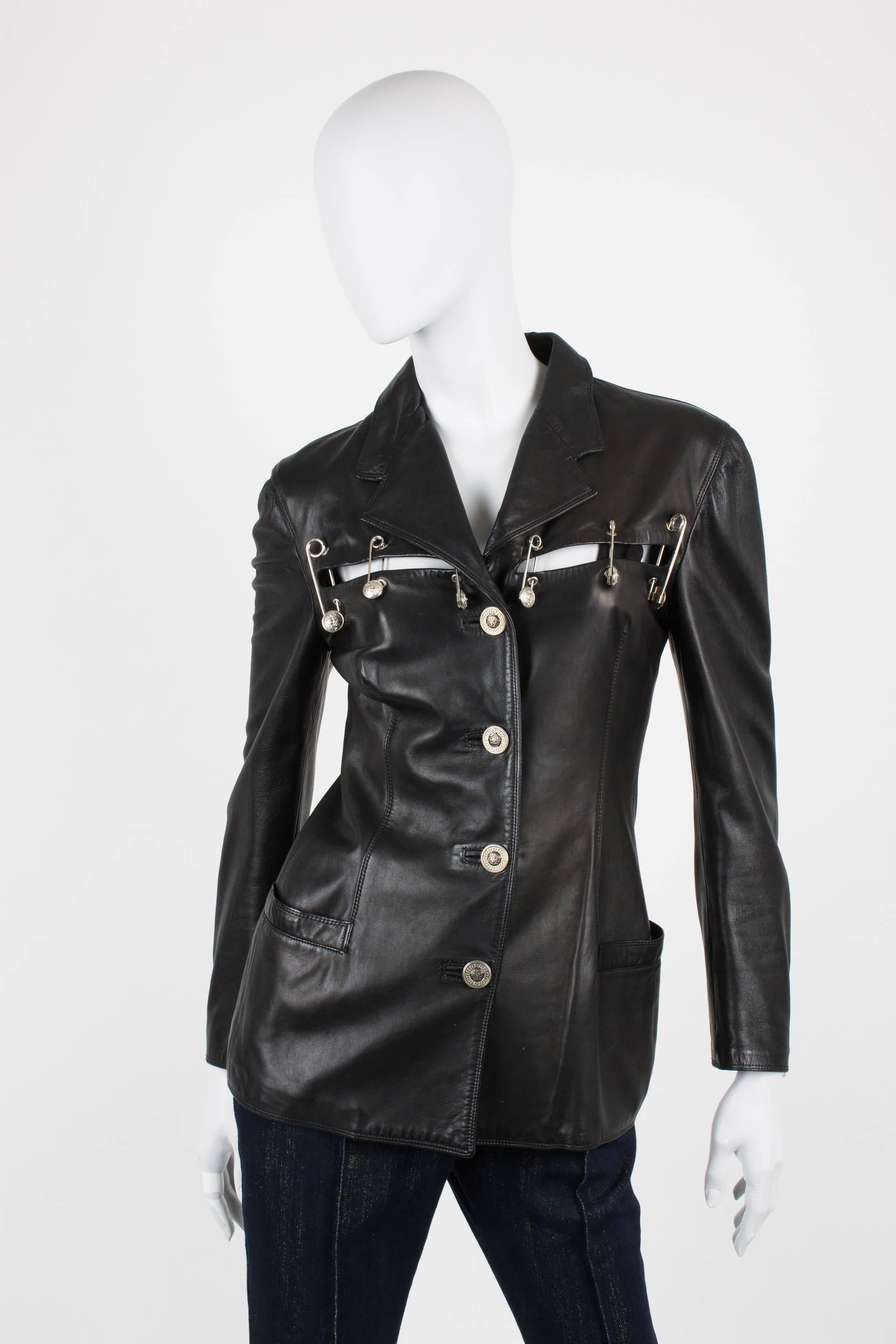 leather jacket safety pins