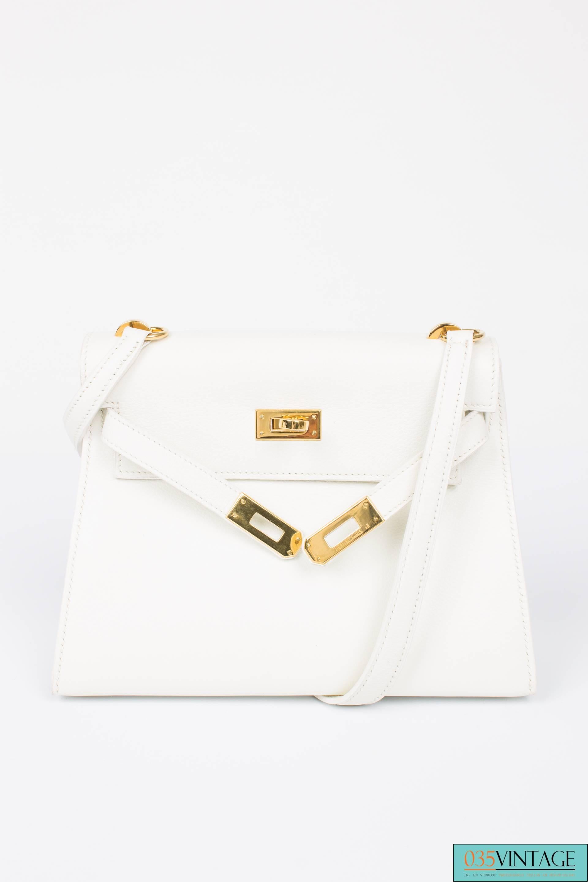 Hermès Mini Kelly Bag 20 - white leather 1986 2