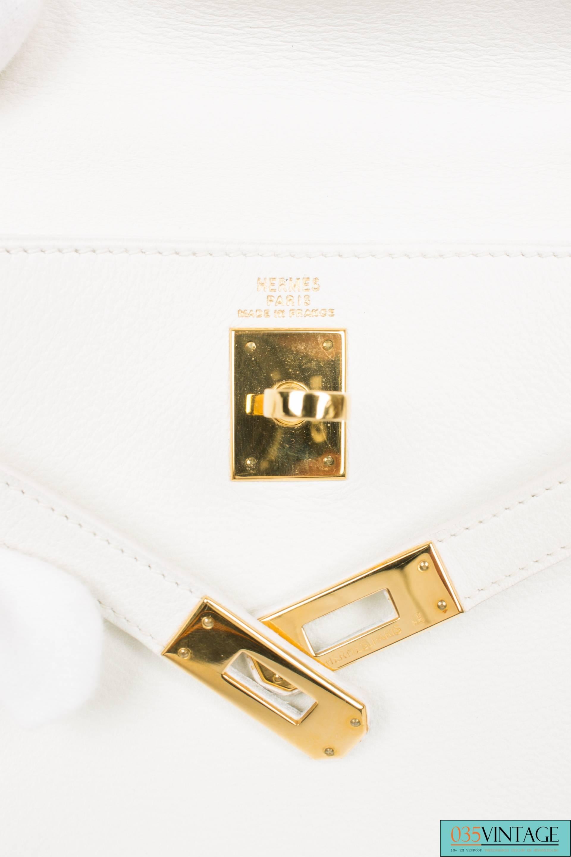 Hermès Mini Kelly Bag 20 - white leather 1986 3