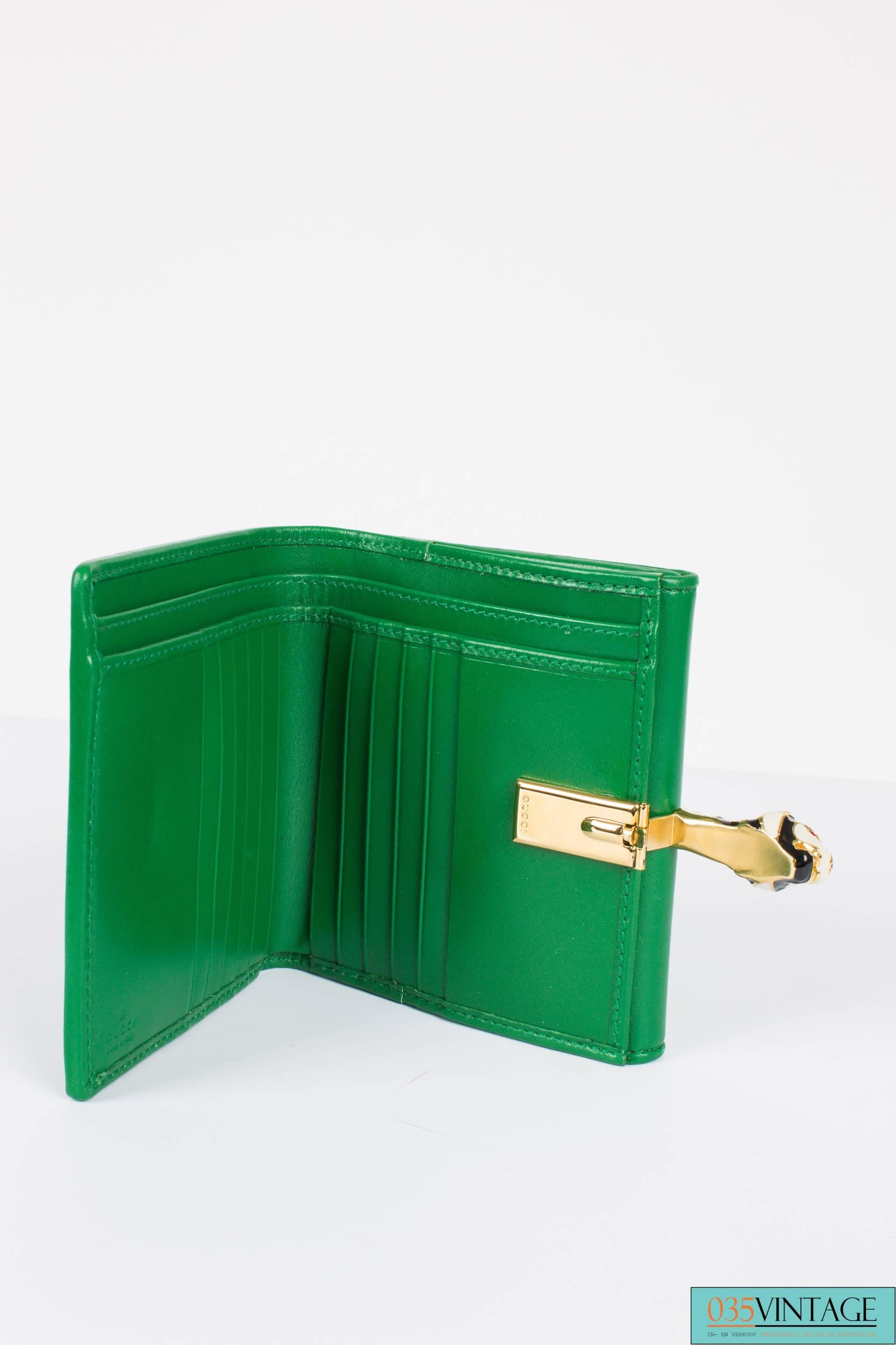 Gucci Tigrette Billfold Wallet - green In New Condition In Baarn, NL