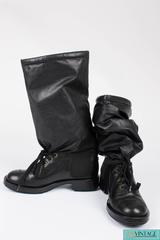 Chanel Sock Combat Boots Runway 2011 - black leather