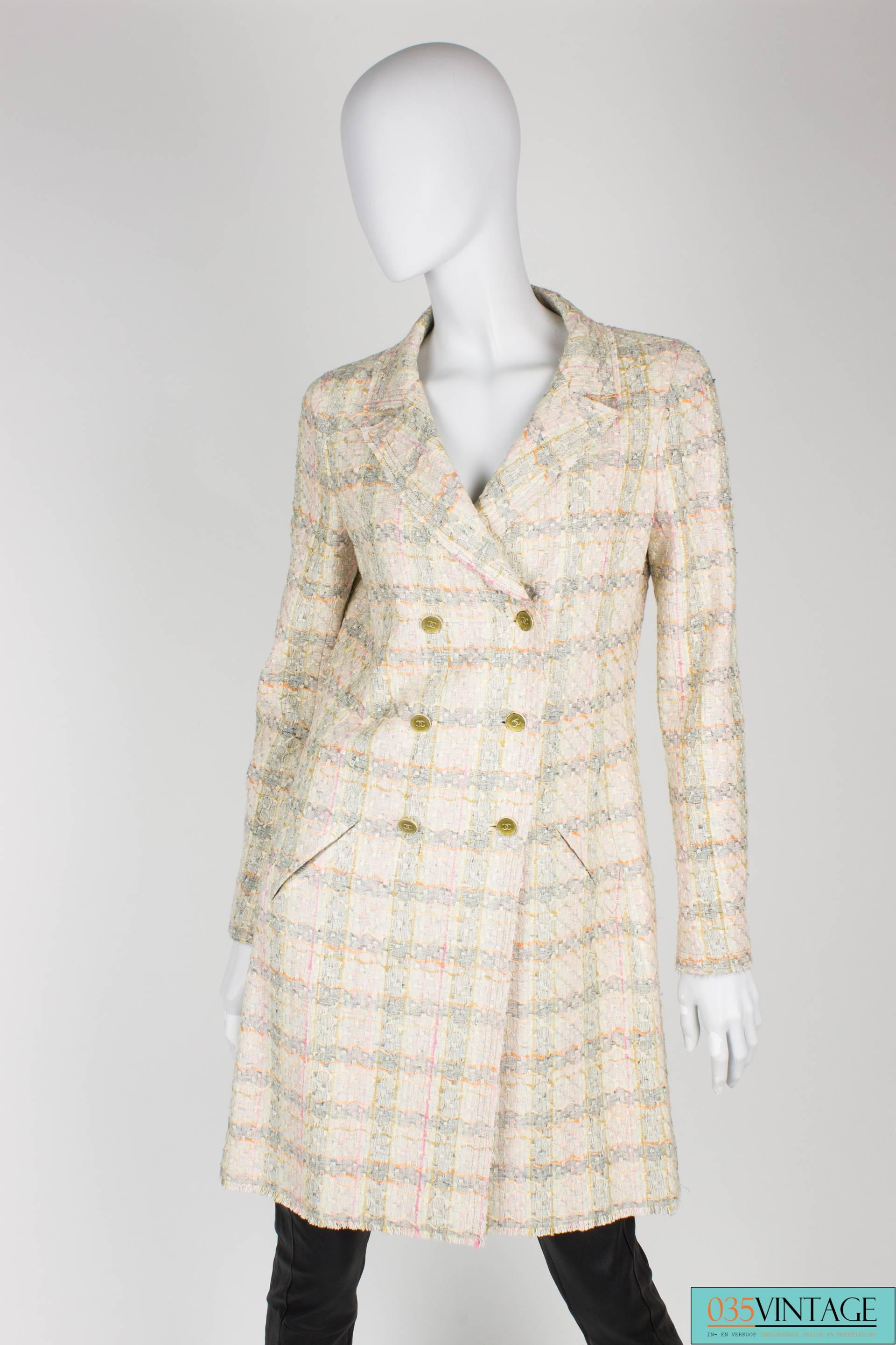 Beige Chanel 2-pcs Suit Jacket & Dress Silk - light blue