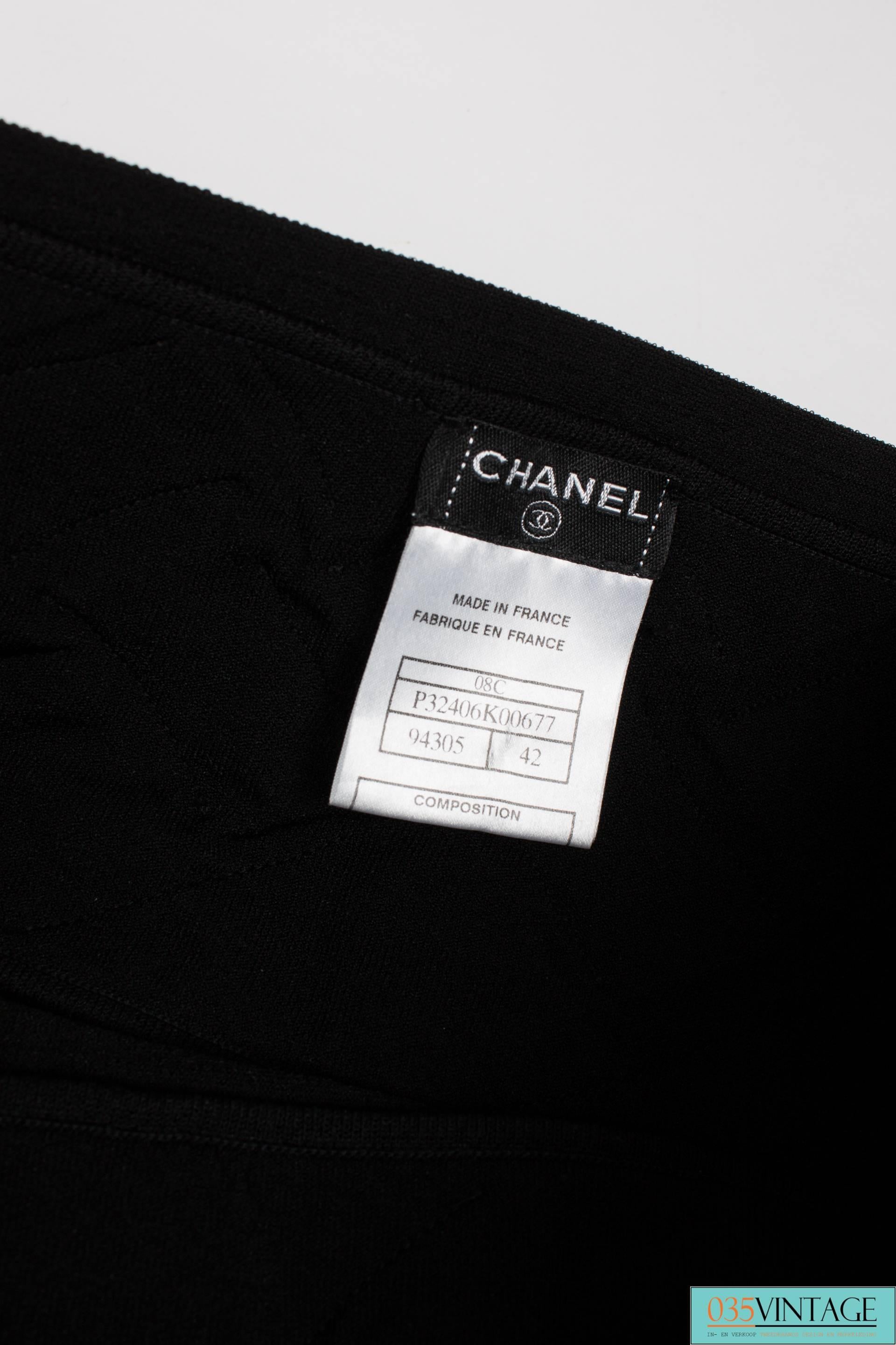 Black Chanel Strapless Top - black