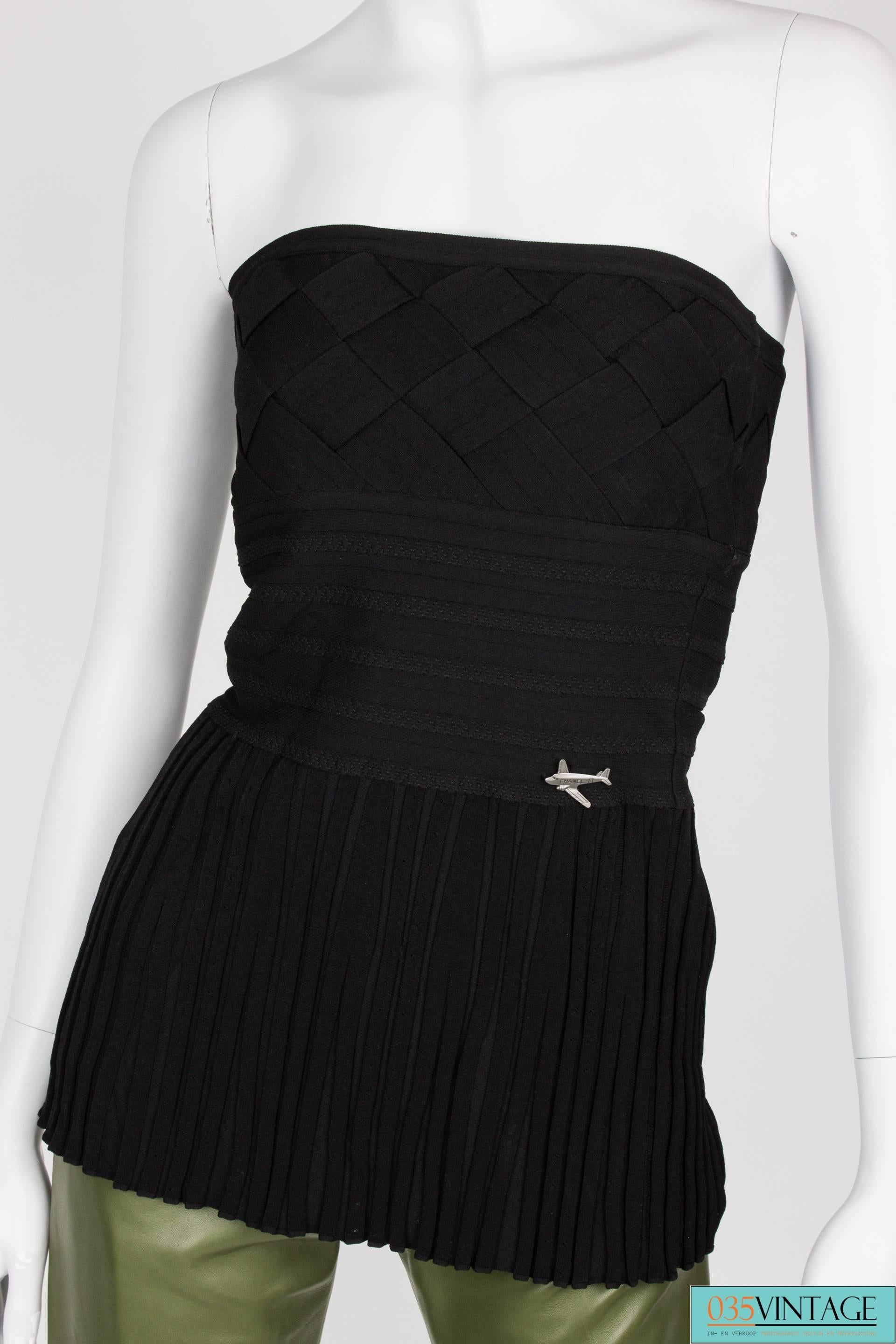 Women's Chanel Strapless Top - black