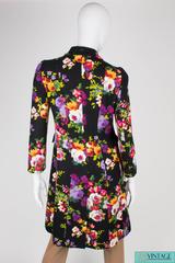 Moschino Cheap and Chic Flower Coat - black wool