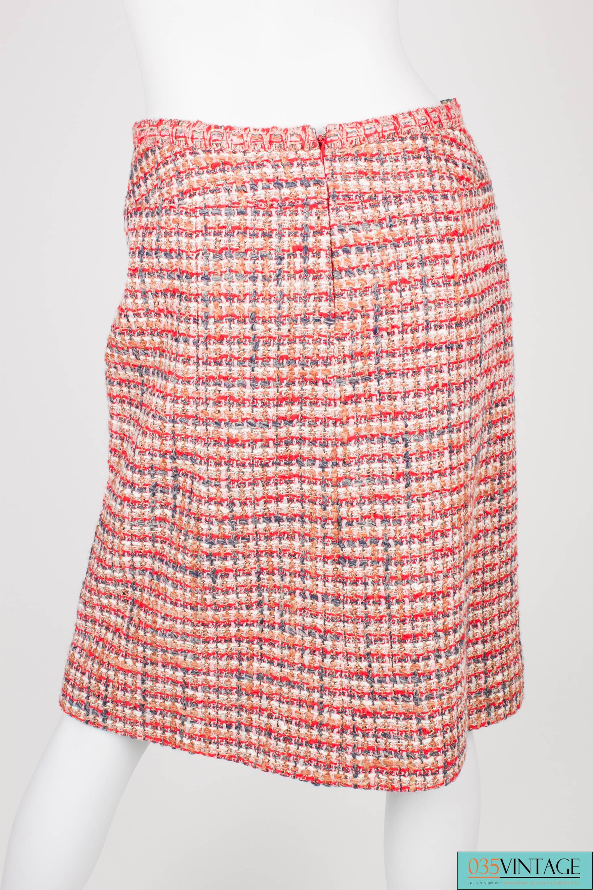 Chanel 3-pcs Suit Jacket, Skirt & Top - red/gray/pink/white 2003 4