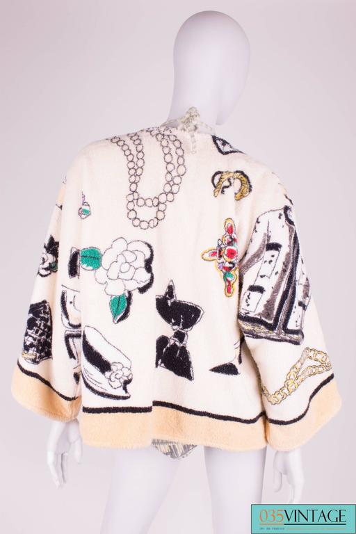 Chanel Printed Terry Cloth Bathrobe Vintage 1994 white at 1stDibs chanel bathrobe