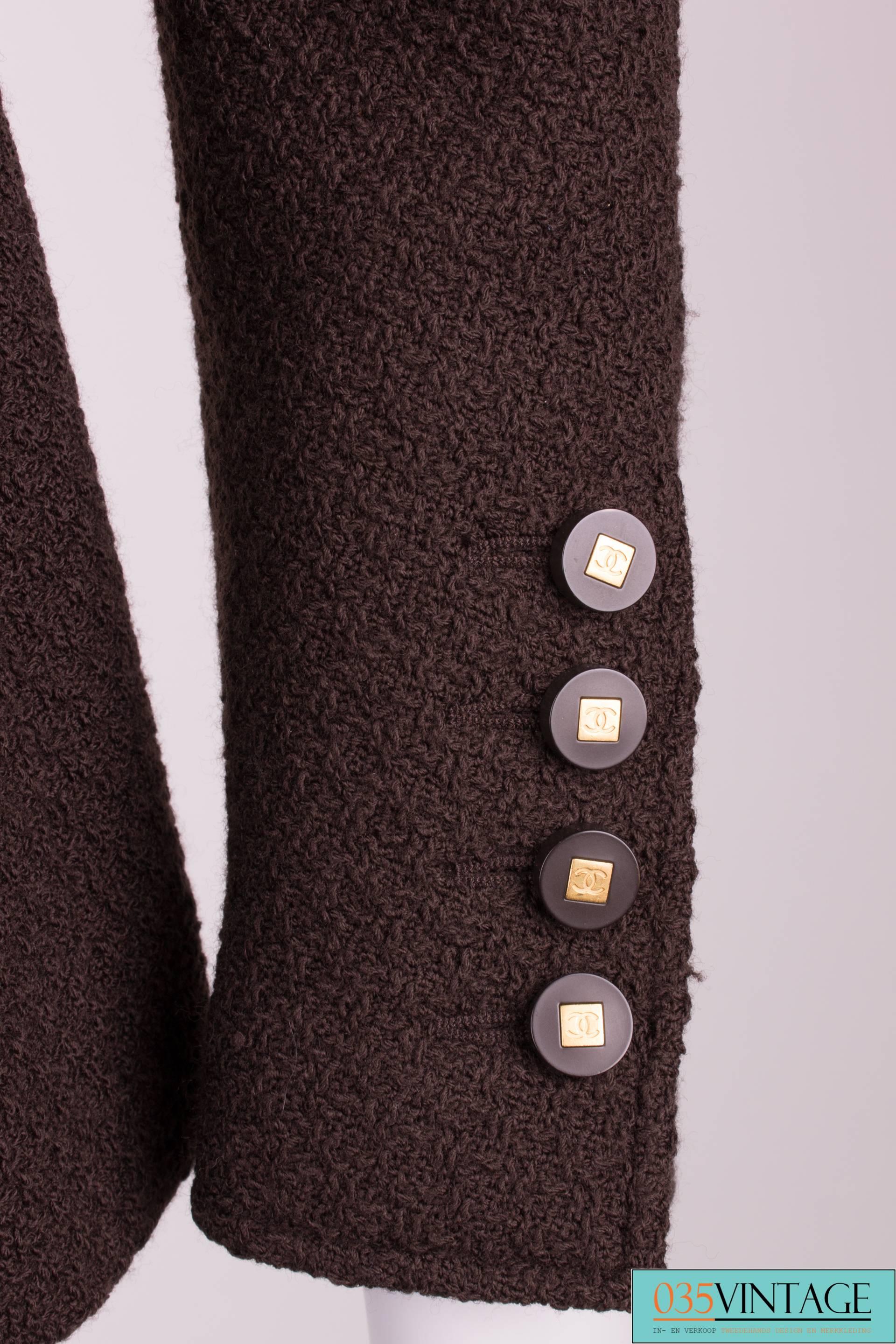 Women's Chanel Jacket - dark brown wool 