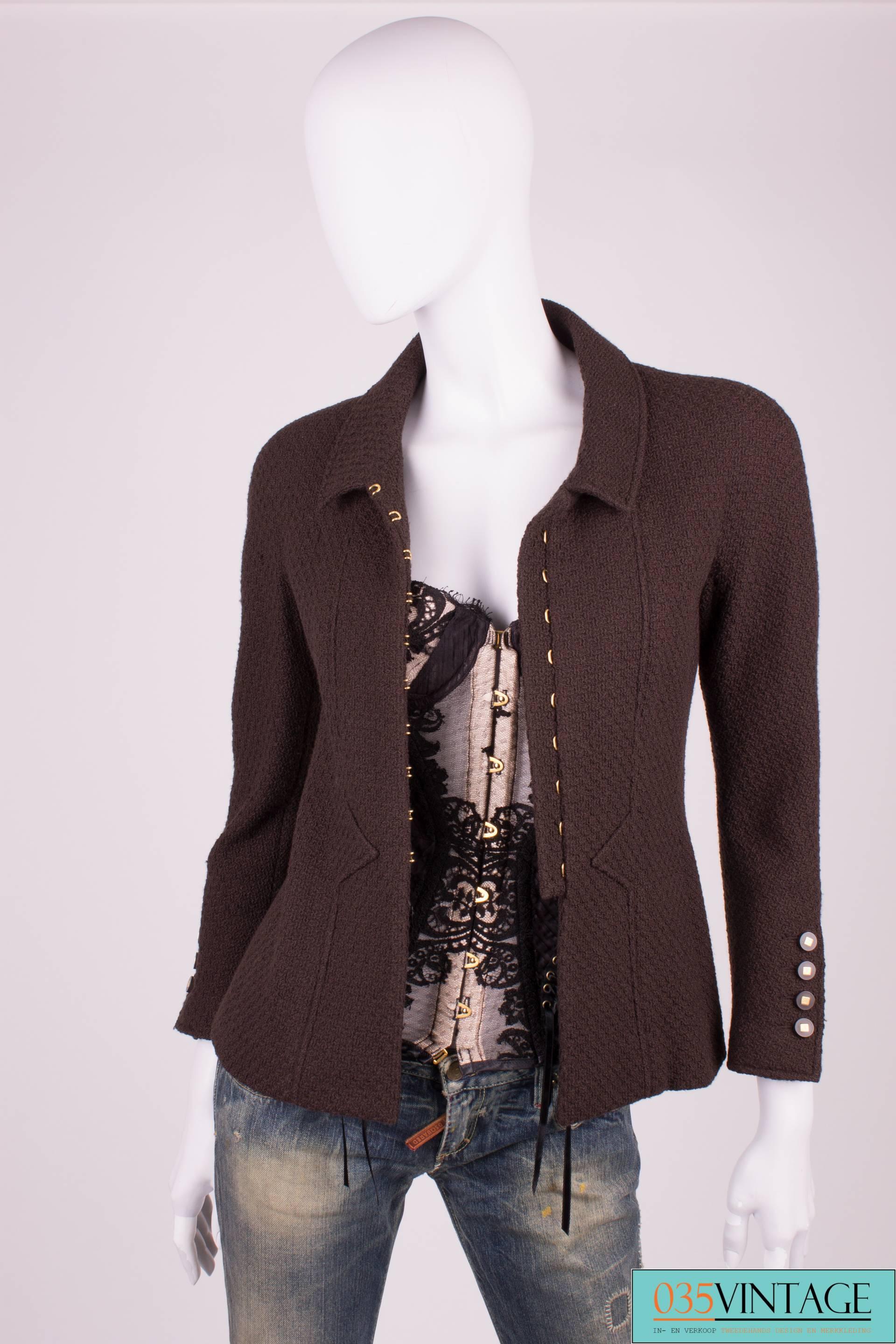 Chanel Jacket - dark brown wool  1