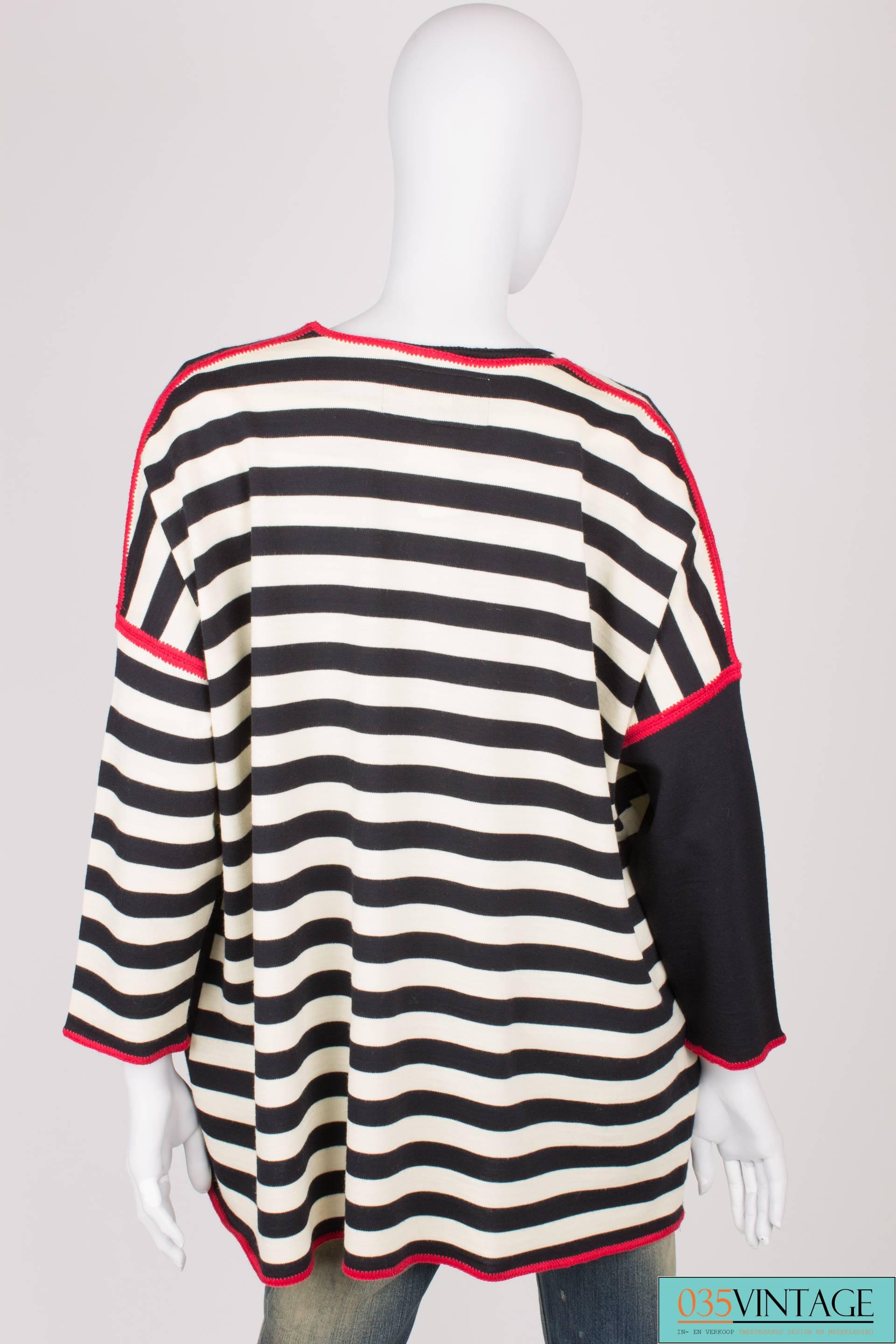 Black Moschino Cheap and Chic Wool Top , Cardigan- black/white/red