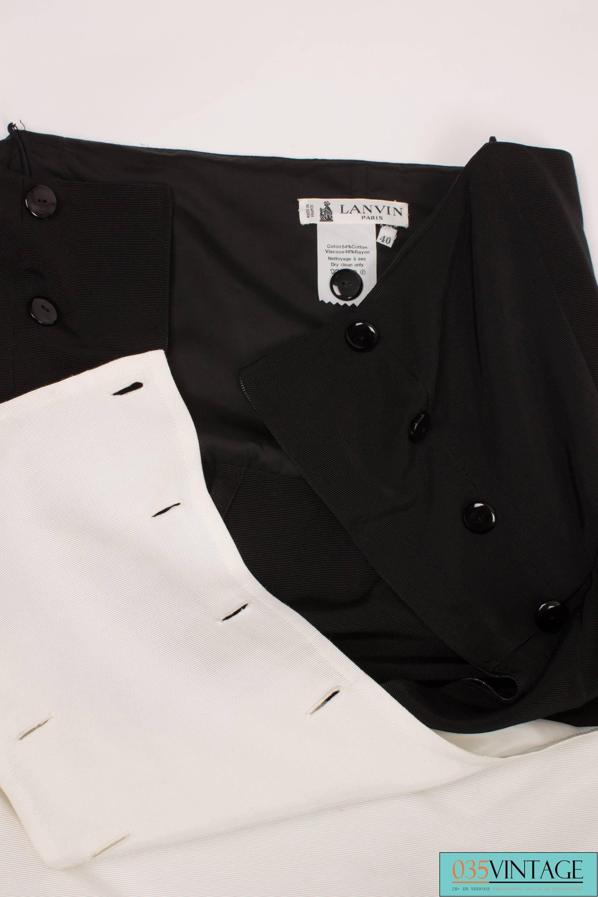 Women's Lanvin Strapless Dress Vintage - black & white 80's  For Sale